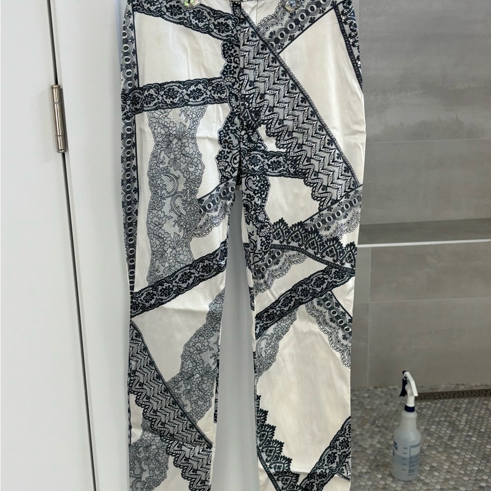 Christian Lacroix Black and White Jeggings with Chic Patterns